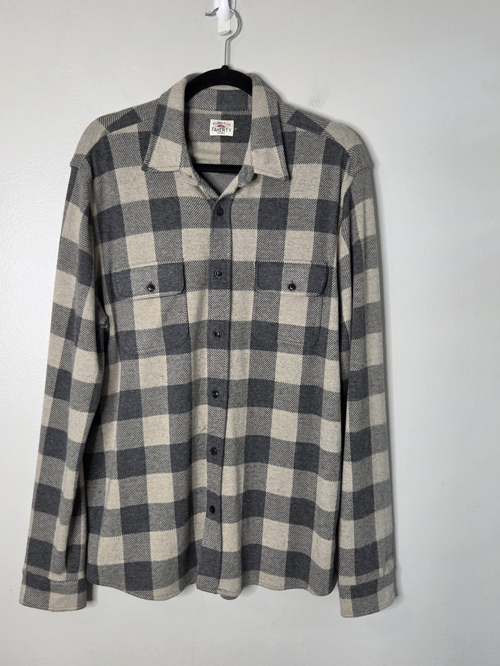 Faherty Legend Buffako Check Knit Button Up Shirt